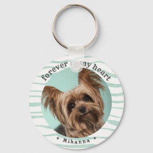 Paw Prints forever in my heart Pet Photo Key Ring