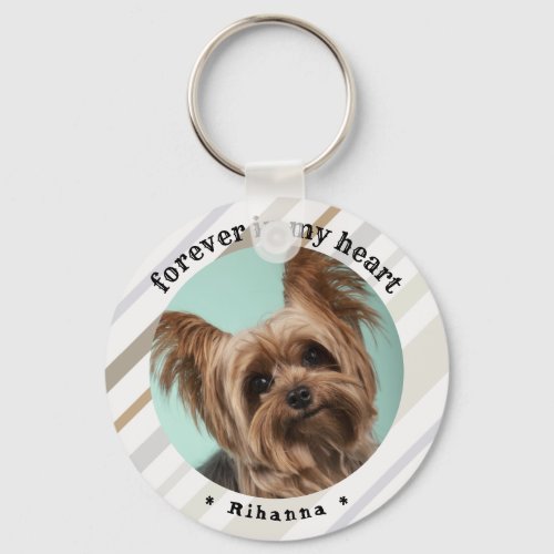 Paw Prints forever in my heart Pet Photo Keychain