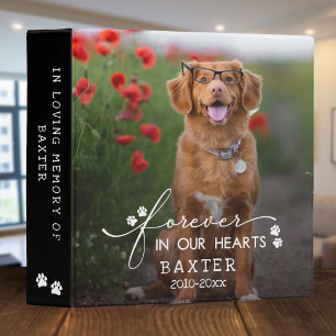 Paw Prints Forever In Our Hearts Pet Photo 3 Ring Binder