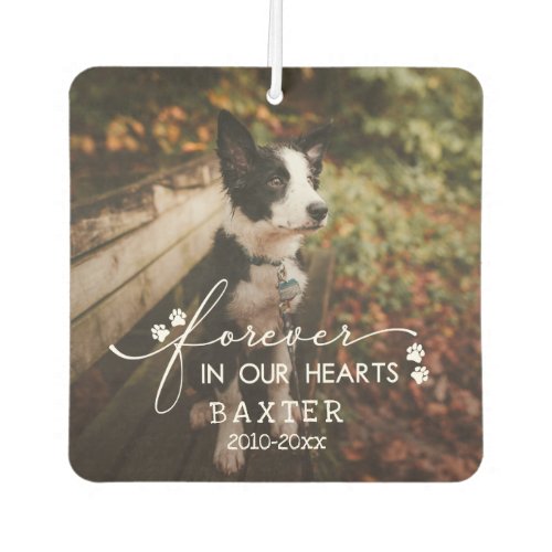 Paw Prints Forever In Our Hearts Pet Photo Air Freshener