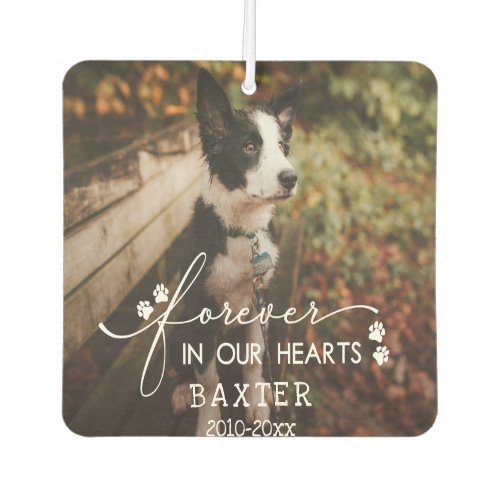 Paw Prints Forever In Our Hearts Pet Photo Air Freshener