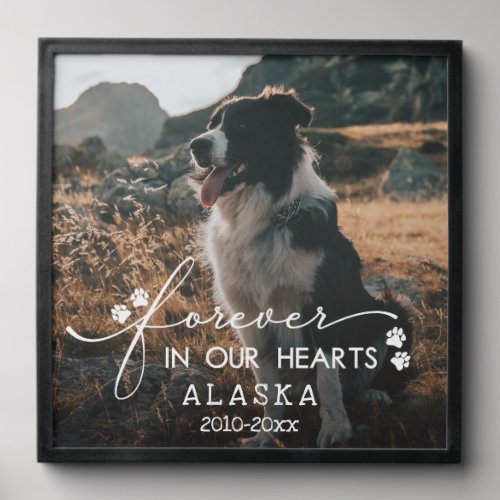 Paw Prints Forever In Our Hearts Pet Photo Peel And Stick Photo Tile