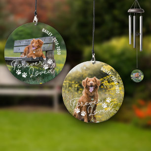 Paw Prints Forever Loved Name Curved Text Wind Chime