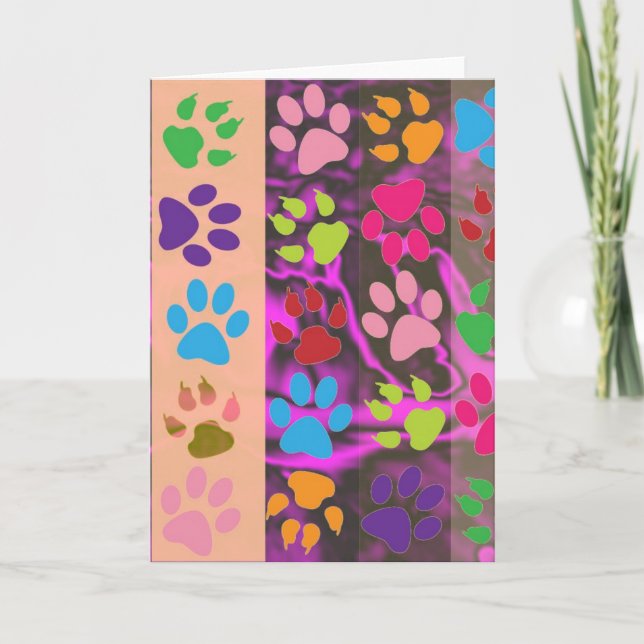 Paw Prints Greeting Card (Front)