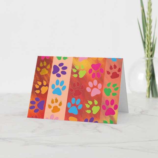 Paw Prints Greeting Cards (Front)