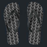 Paw Prints Grey Gray Black Animal Patterns Cute Flip Flops<br><div class="desc">Designed with cute black and grey paw print patterns all over! You may choose a different background color if you wish.</div>