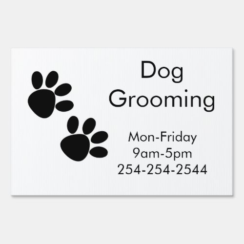 Paw Prints Grooming Yard Sign