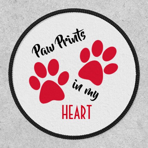 Paw Prints Heart Design Patch