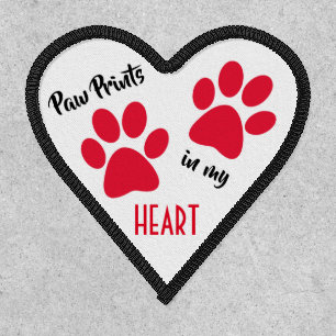 Paw Prints Heart Design Patch