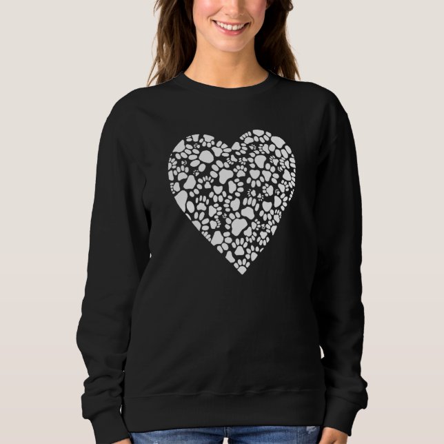 Paw Prints Heart Sweatshirt (Front)