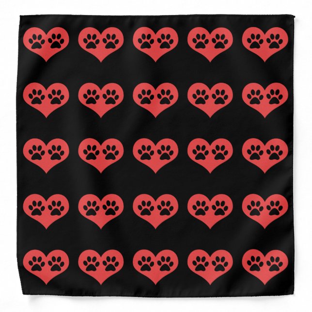 Paw Prints In My Heart by Shirley Taylor Bandana (Front)