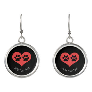 Paw Prints In My Heart by Shirley Taylor Earrings
