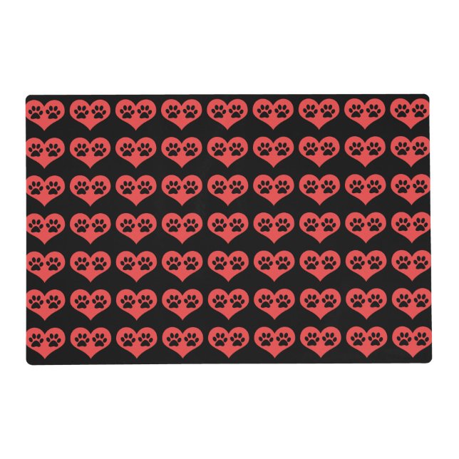Paw Prints In My Heart by Shirley Taylor Placemat (Front)