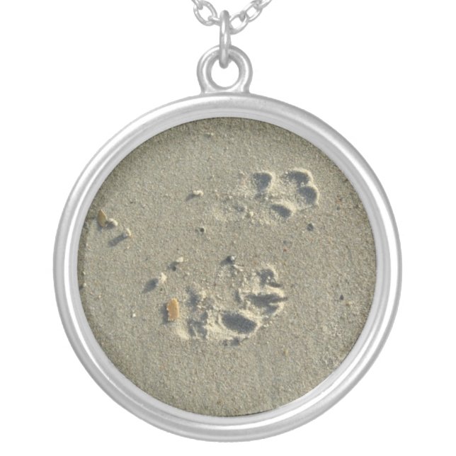Paw Prints in Sand Necklace (Front)