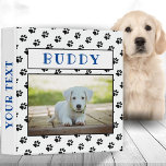 Paw Prints Keepsake Pet Dog Photo Album Binder<br><div class="desc">Memory Keepsake Pet Dog Photo Album Binder. The binder has a photo of a pet, pet`s name and pattern of dog paw prints. Personalize with your dog or any other pet photo and your dog or pet name and change or erase the text on the spine. A great keepsake gift,...</div>