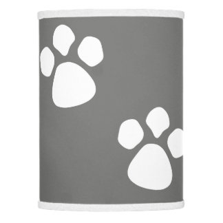 Paw Prints Lampshade - Gray Dog Paw Print