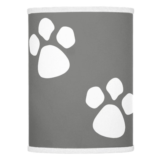 Paw Prints Lampshade - Gray Dog Paw Print (Front)