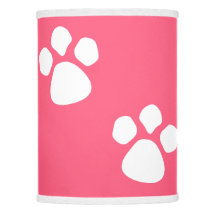 Paw Prints Lampshade - Pink Dog Puppy Paw Print