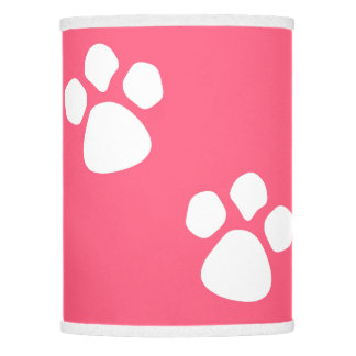Paw Prints Lampshade - Pink Dog Puppy Paw Print