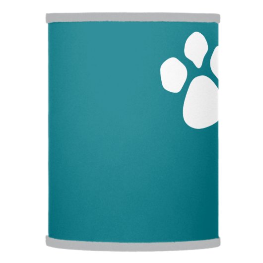 Paw Prints Lampshade - Teal Dog Paw Print (Left)