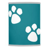Paw Prints Lampshade - Teal Dog Paw Print (Front)