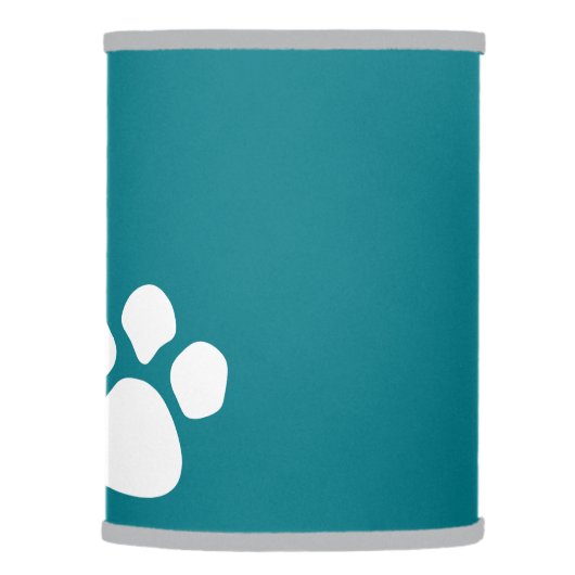Paw Prints Lampshade - Teal Dog Paw Print (Right)