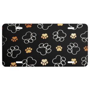 Paw Prints License Plate