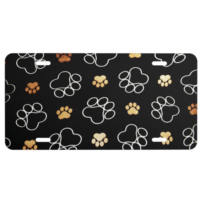 Paw Prints License Plate (Front)