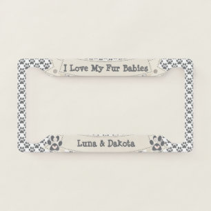 Paw Prints License Plate Frame