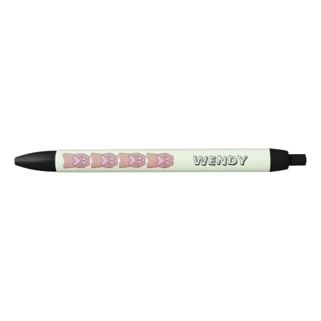 Paw prints light green Personalized name Pen (Front)