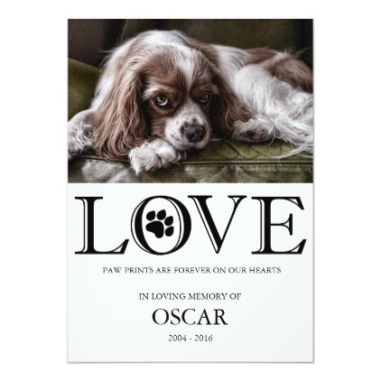 Paw Prints Love Pet Memorial Card