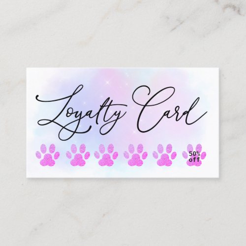 paw prints loyalty card pet grooming
