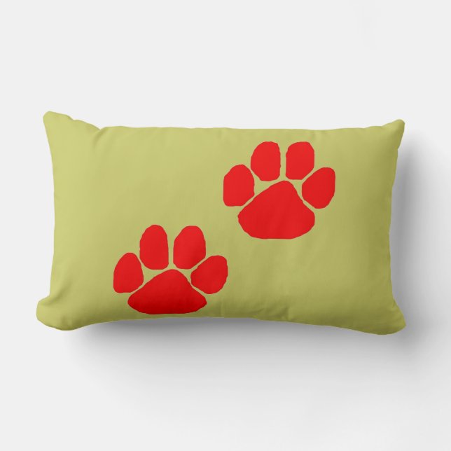 Paw Prints Lumbar Pillow (Front)
