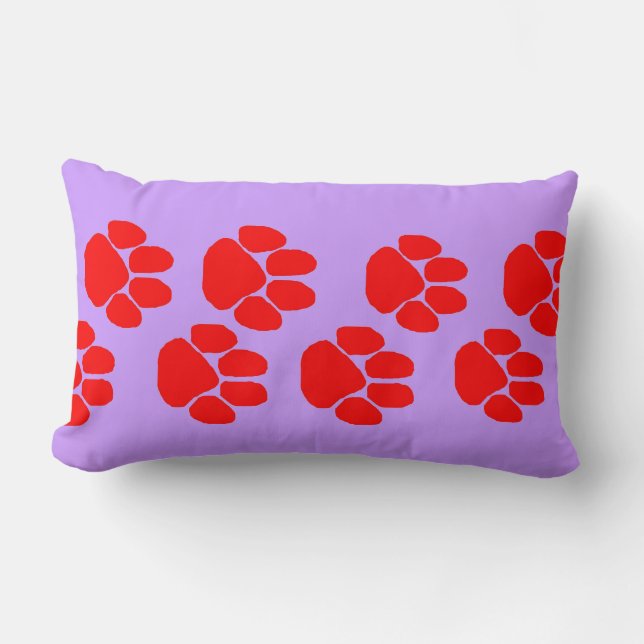 Paw Prints Lumbar Pillow (Front)