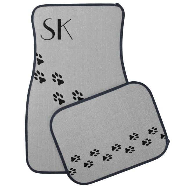 Paw Prints Monogram Car Floor Mats (Set)