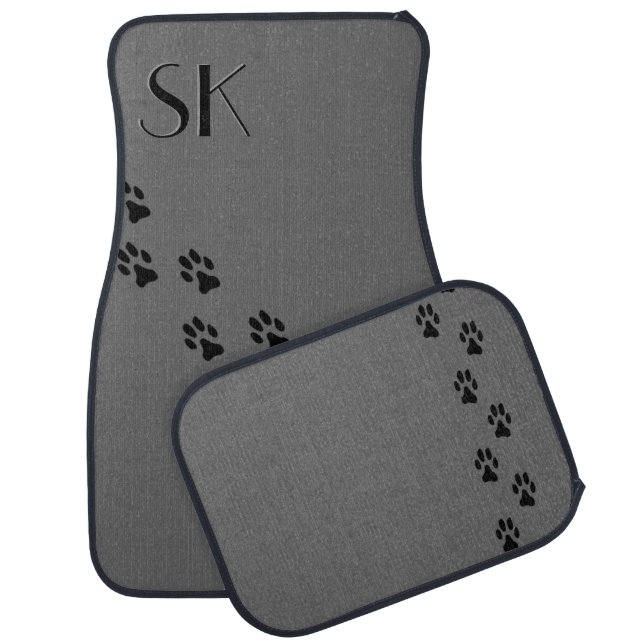 Paw Prints Monogram Car Floor Mats (Set)