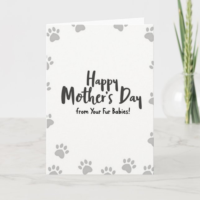 Paw Prints Mothers Day Greeting Card (Front)