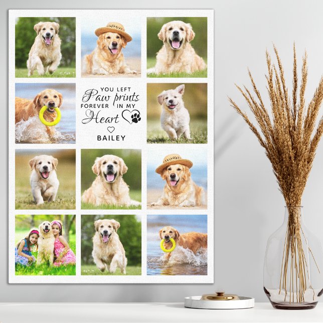Paw Prints My Heart Pet Memorial 11 Photo Collage (Creator Uploaded)