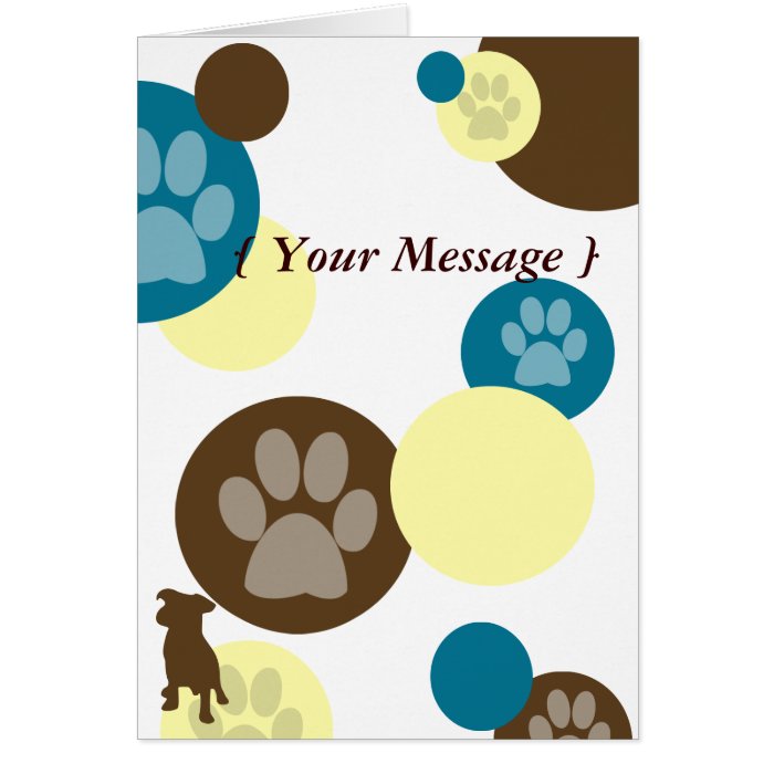 Paw Prints n Circles Dog Cards