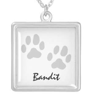 Paw Prints Necklace - Add Your Dog's Name