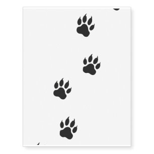 Paw prints of a cat temporary tattoos