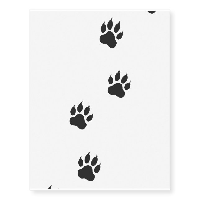 Paw prints of a cat temporary tattoos (Front)