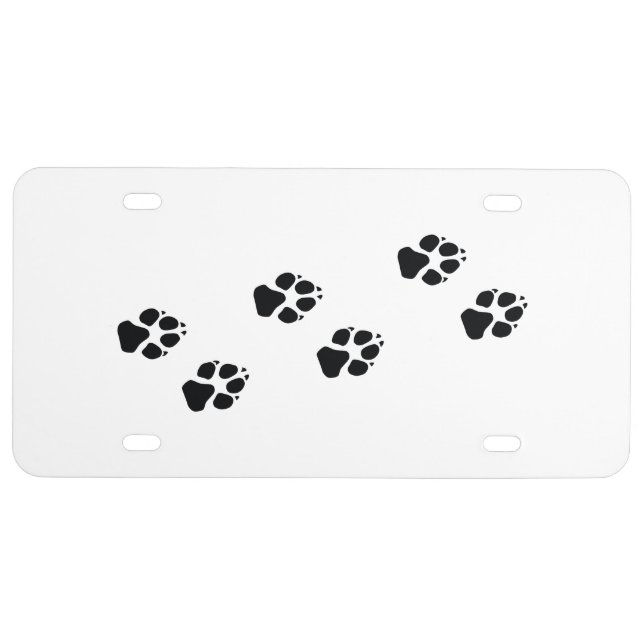 Paw prints of a dog license plate (Front)