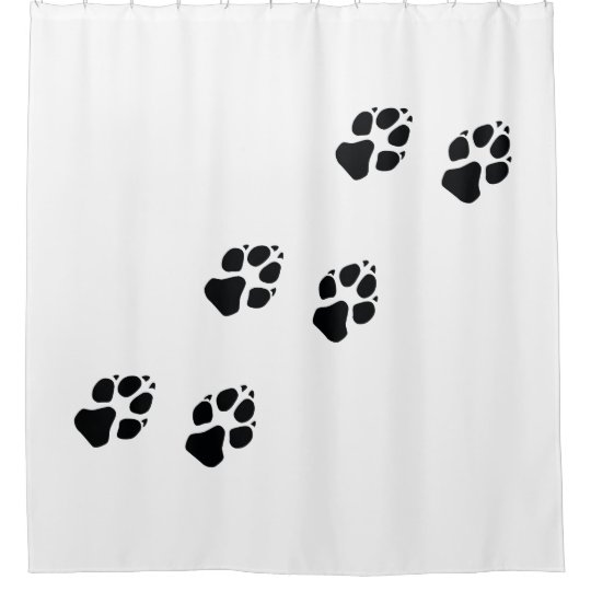 Paw prints of a dog shower curtain