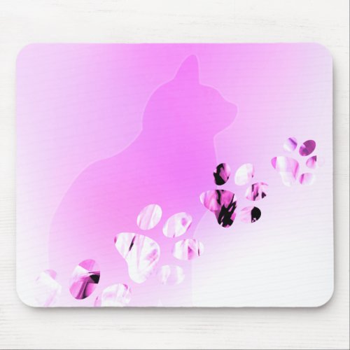 Paw Prints of Cat Dog Puppy for Pet Lovers Mouse Pad
