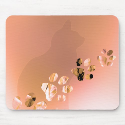 Paw Prints of Cat Dog Puppy for Pet Lovers Mouse Pad