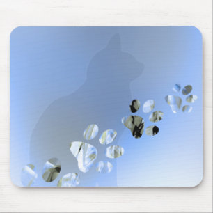 Paw Prints of Cat, Dog, Puppy for Pet Lovers Mouse Pad