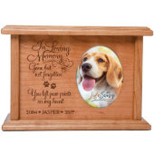 Paw Prints On My Heart Cherry Wood Pet Urn (Front)