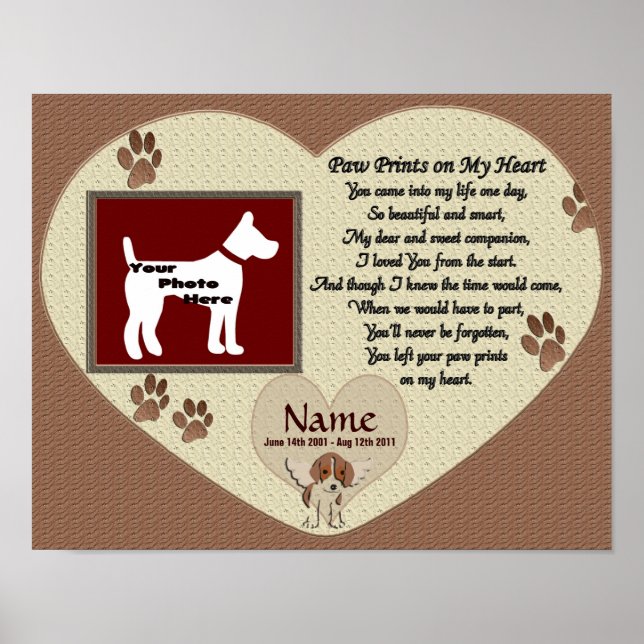 Paw Prints on My Heart - Dog Memorial (Front)