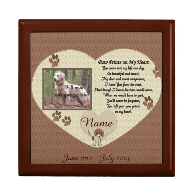 Paw Prints on My Heart - Dog Memorial Gift Box (Front)